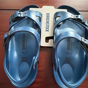 Birkenstock Kids' Rio Essentials EVA Sandals Shoes Size 33 210 L2 Navy Blue NEW